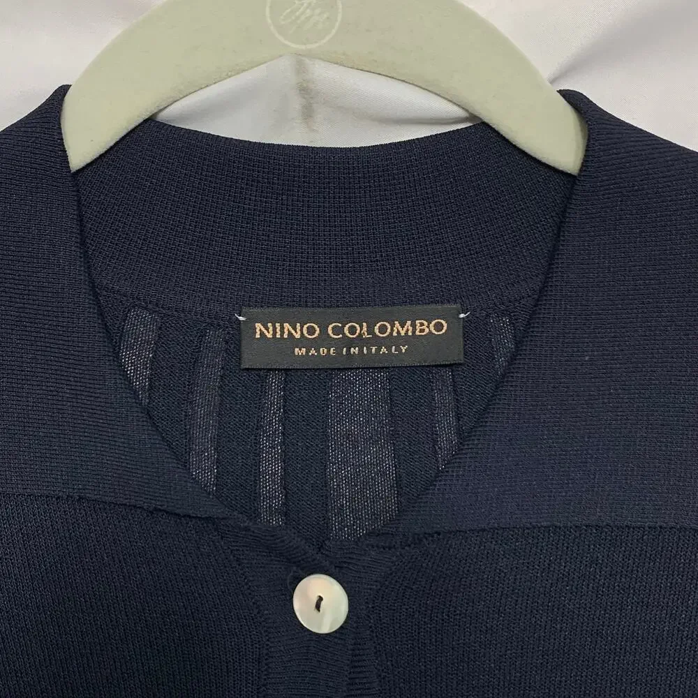 Nino Columbo Long Sleeve Stretch Lagenlook Mini Dress Women's Sz 38 (M) Navy - Picture 4 of 6